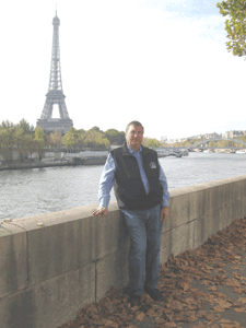 Mike at the Eiffel Tower, Paris France